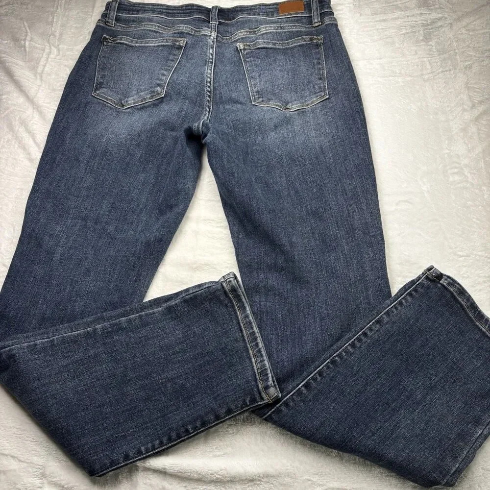 Judy Blue Straight Fit Jeans Women's 13/31 Dark Wash Blue Mid Rise Stretch - Picture 2 of 13